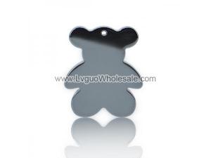 Hematite Teddy Bear 20x30mm Pendant